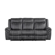 ACME Zubaida Microfiber Upholstered Power Motion Sofa in Dark Gray