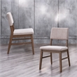 ACME Seda Wood & Fabric Upholstered Side Chair in Dusty Mauve/Walnut (Set of 2)