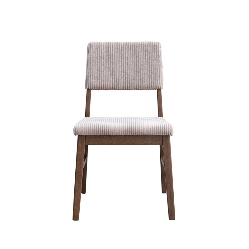 ACME Seda Wood & Fabric Upholstered Side Chair in Dusty Mauve/Walnut (Set of 2)