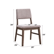 ACME Seda Wood & Fabric Upholstered Side Chair in Dusty Mauve/Walnut (Set of 2)
