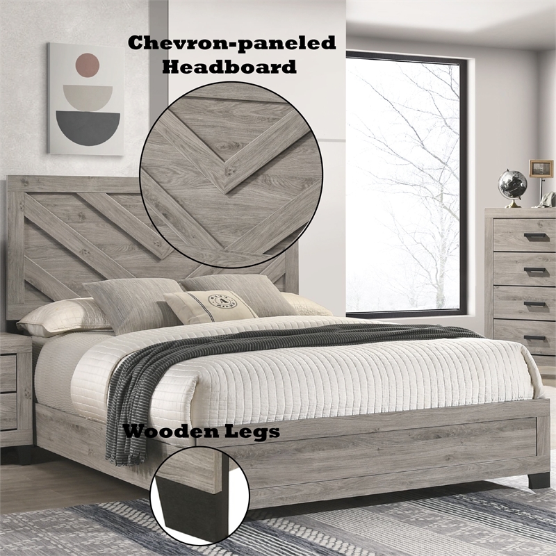 ACME Mari Queen Bed in Light Gray