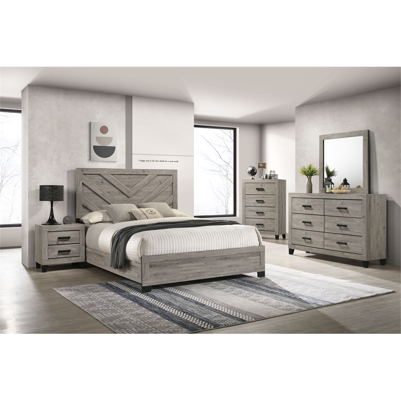 ACME Mari Queen Bed in Light Gray