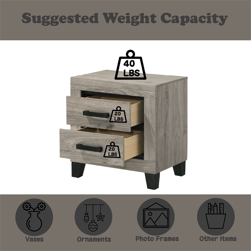 ACME Mari Nightstand in Light Gray