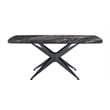 ACME Klaus Dining Table in Crystal Tempered Glass Top & Black