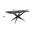 ACME Klaus Dining Table in Crystal Tempered Glass Top & Black