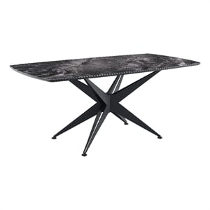 ACME Klaus Dining Table in Crystal Tempered Glass Top & Black