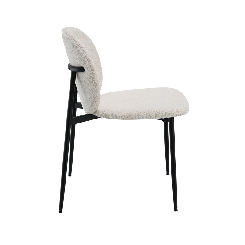 ACME Klaus Side Chair (Set-2) in White Boucle & Black