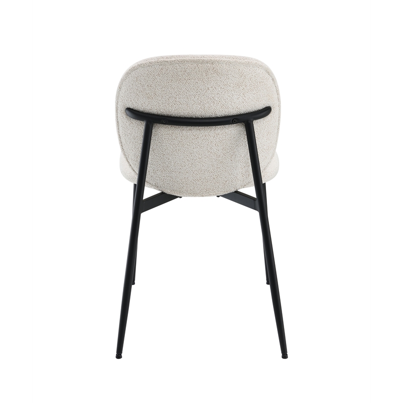 ACME Klaus Side Chair (Set-2) in White Boucle & Black
