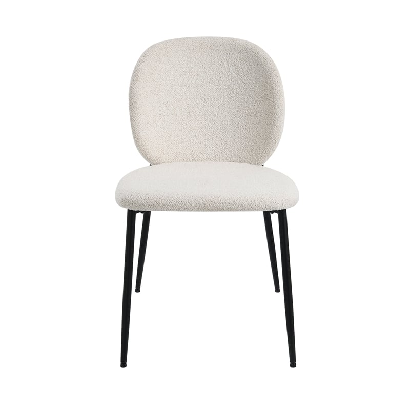 ACME Klaus Side Chair (Set-2) in White Boucle & Black