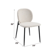 ACME Klaus Side Chair (Set-2) in White Boucle & Black