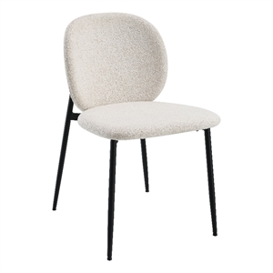 ACME Klaus Side Chair (Set-2) in White Boucle & Black