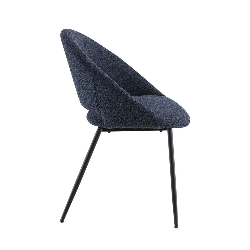 ACME Klaus Side Chair (Set-2) in Black Boucle & Black