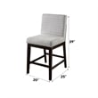 ACME Edwyn Counter Height Chair (Set-2) in Gray Linen & Espresso