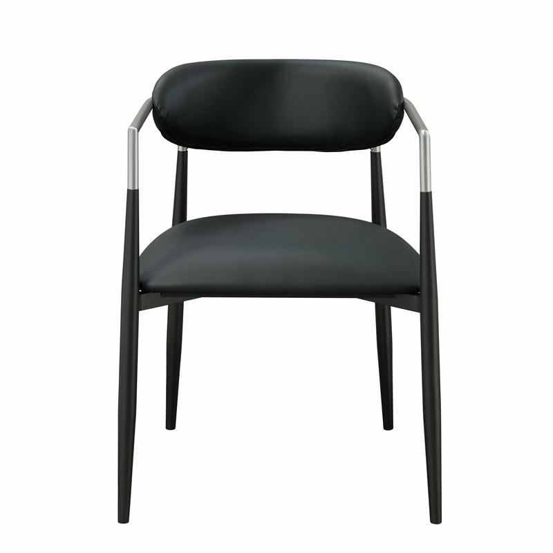 ACME Jaramillo Arm Chair (Set-2) in Black Synthetic Leather