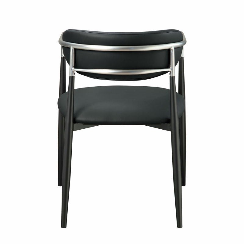 ACME Jaramillo Arm Chair (Set-2) in Black Synthetic Leather