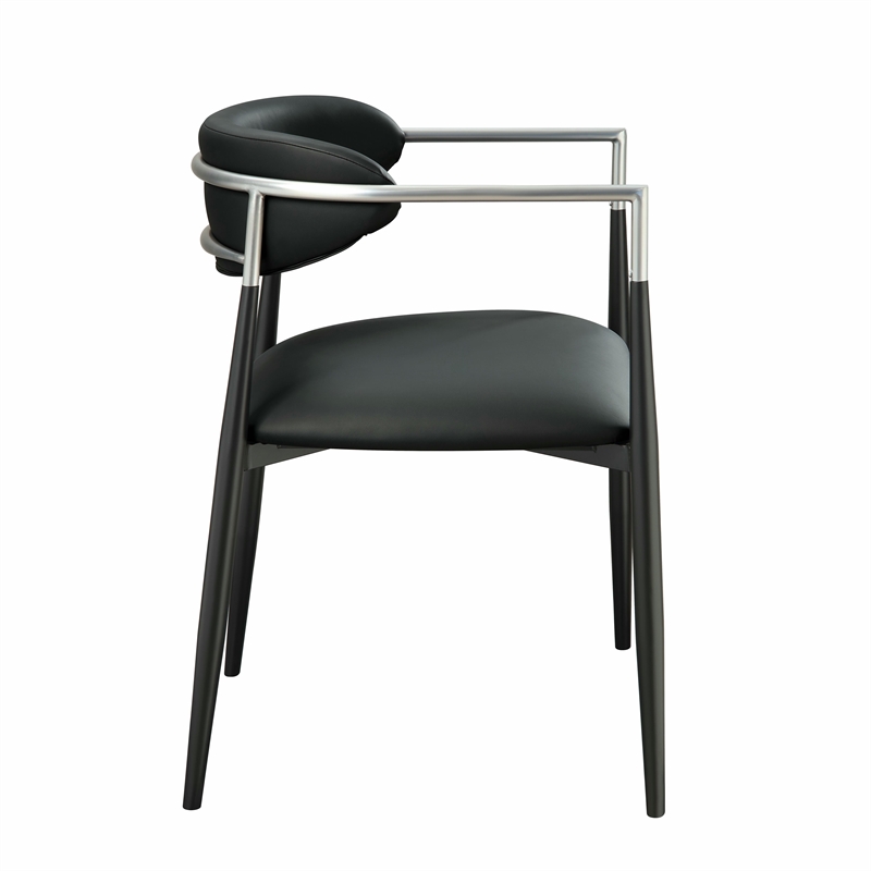 ACME Jaramillo Arm Chair (Set-2) in Black Synthetic Leather