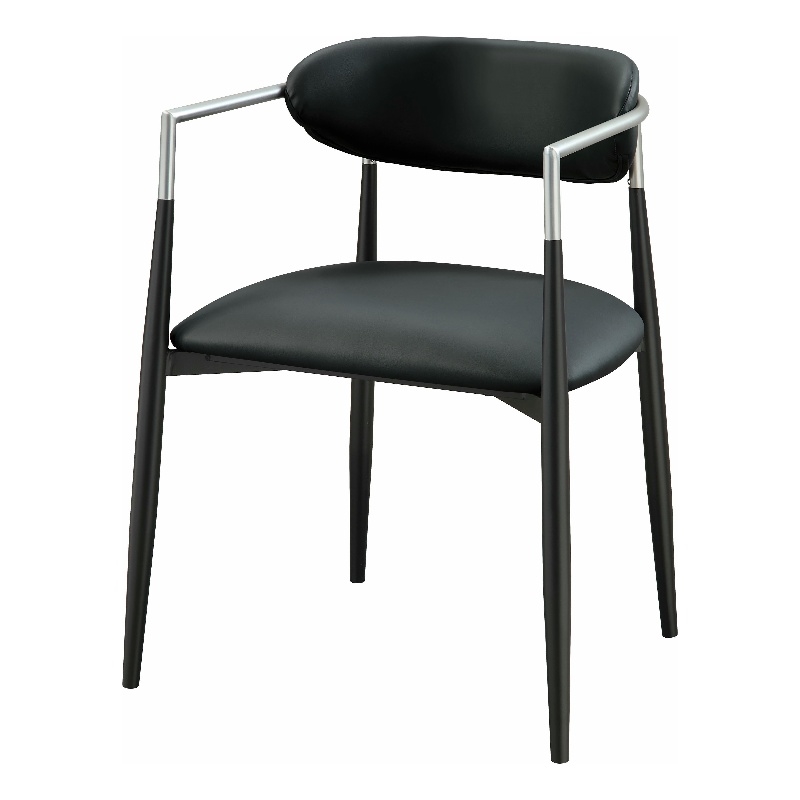 ACME Jaramillo Arm Chair (Set-2) in Black Synthetic Leather