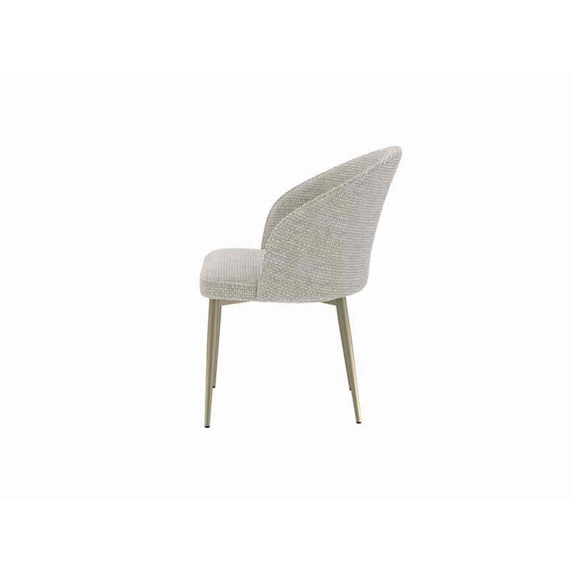 ACME Cora Side Chair (Set-2) in Champange Fabric