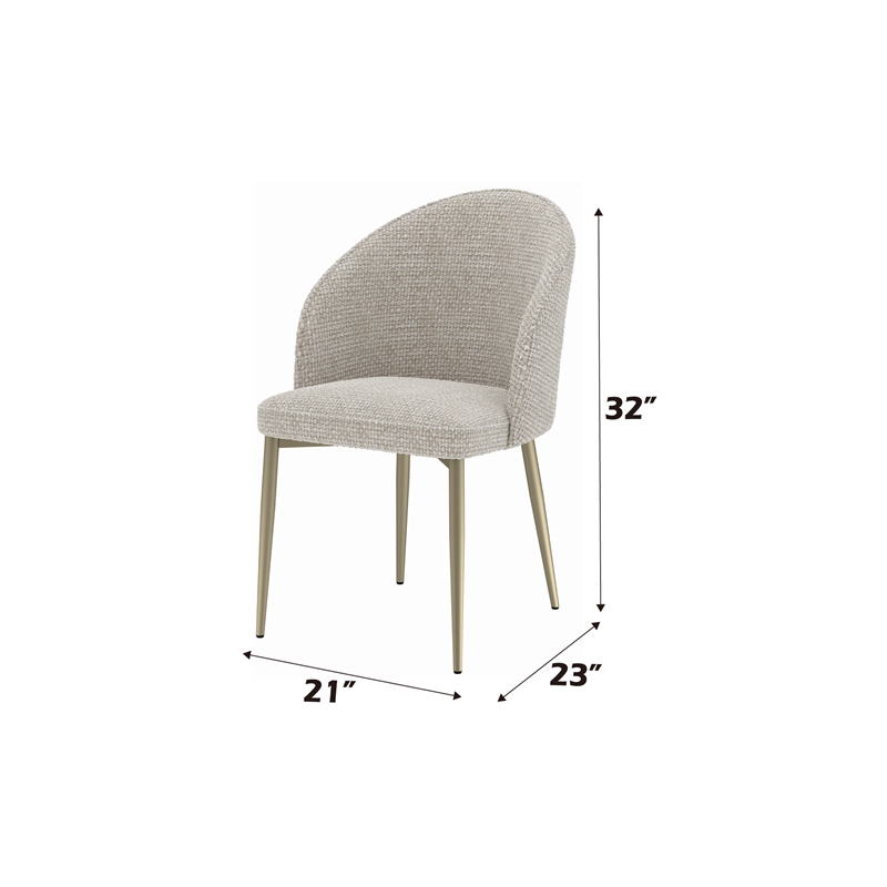 ACME Cora Side Chair (Set-2) in Champange Fabric