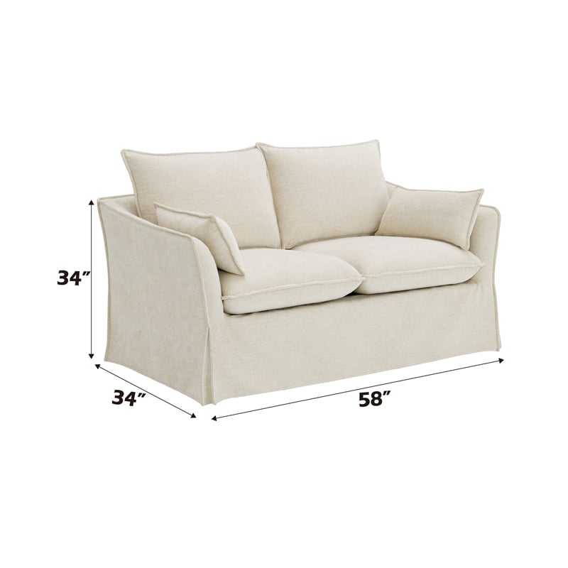 ACME Shane Loveseat w/2 Pillows in Beige Linen