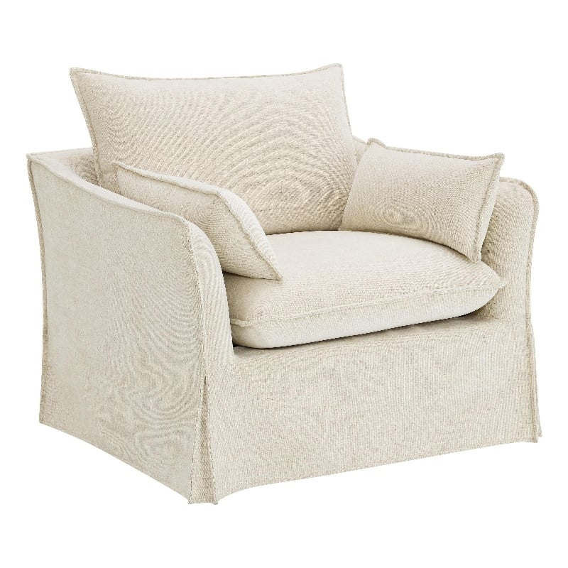 ACME Shane Chair w/2 Pillows in Beige Linen
