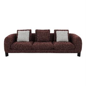 ACME Mardi Sofa w/3 Pillows in Maroon Tweed