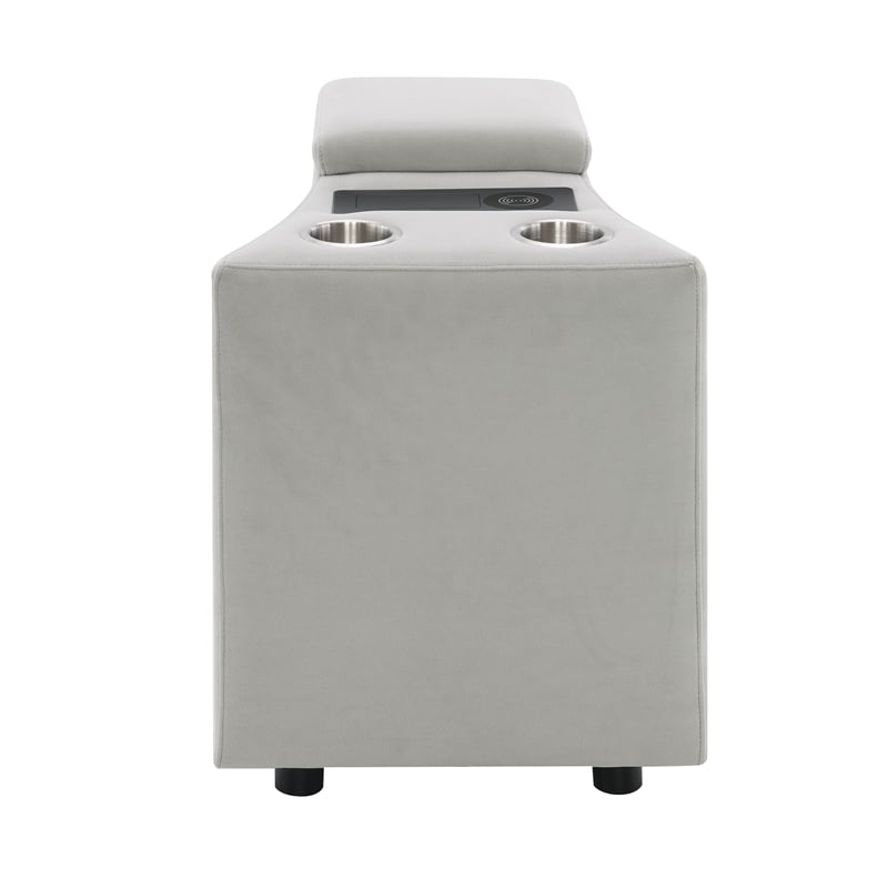 ACME Emee Console w/USB Port in Gray Corduroy