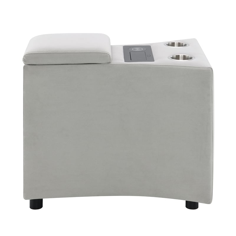 ACME Emee Console w/USB Port in Gray Corduroy