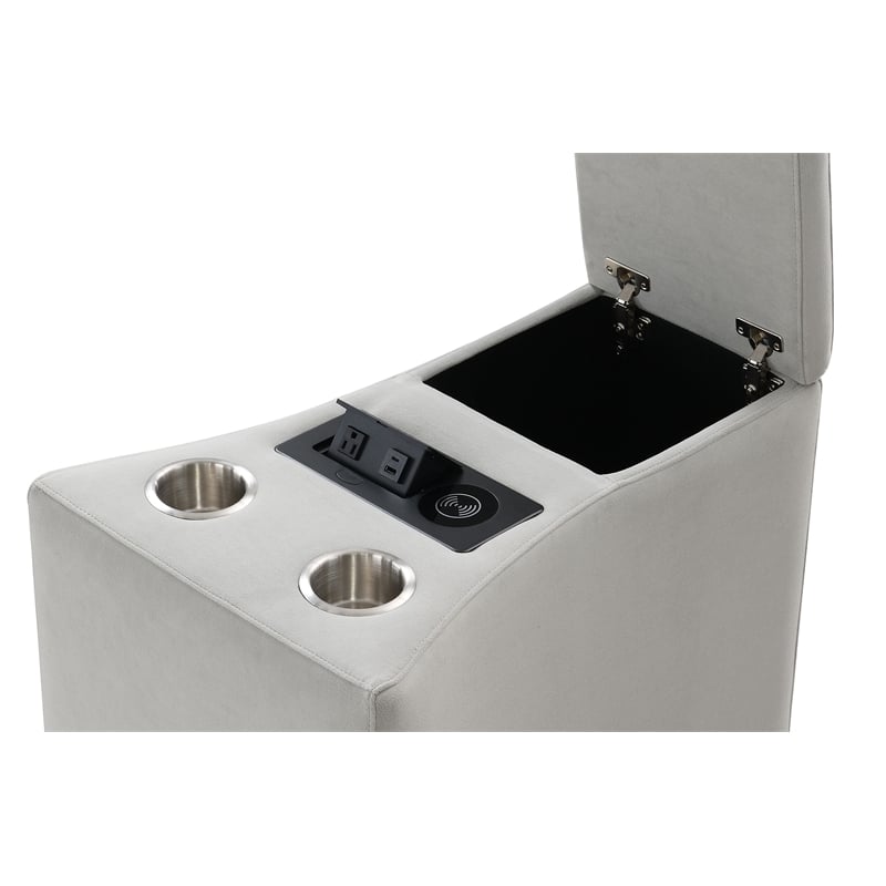 ACME Emee Console w/USB Port in Gray Corduroy