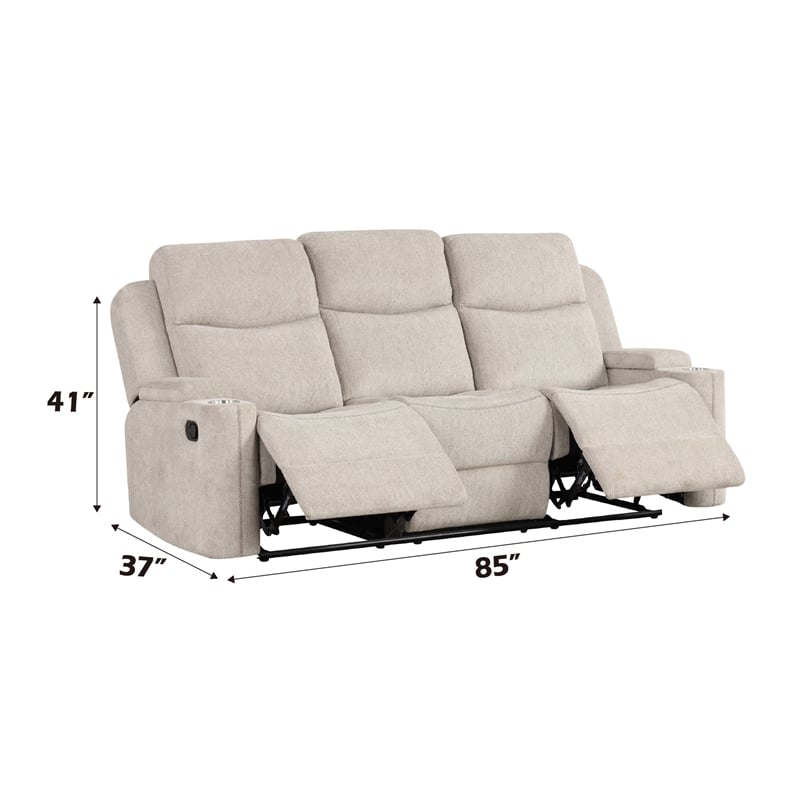ACME Galya Motion Sofa in Light Gray Chenille