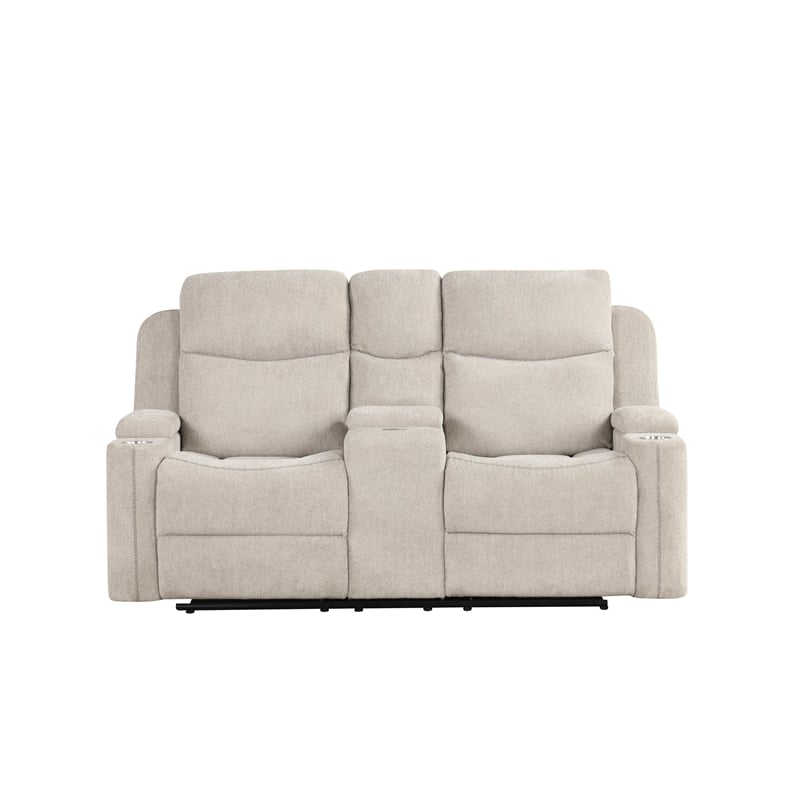 ACME Galya Motion Loveseat w/Console in Light Gray Chenille