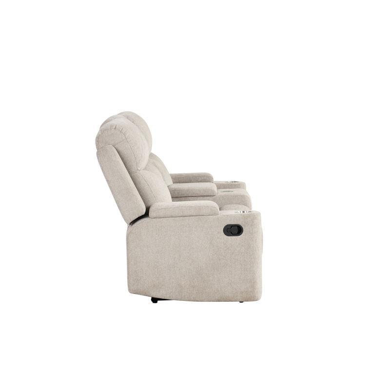 ACME Galya Motion Loveseat w/Console in Light Gray Chenille