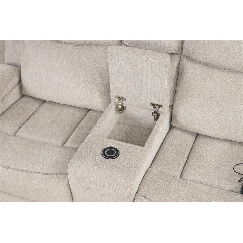 ACME Galya Motion Loveseat w/Console in Light Gray Chenille