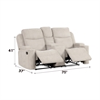 ACME Galya Motion Loveseat w/Console in Light Gray Chenille