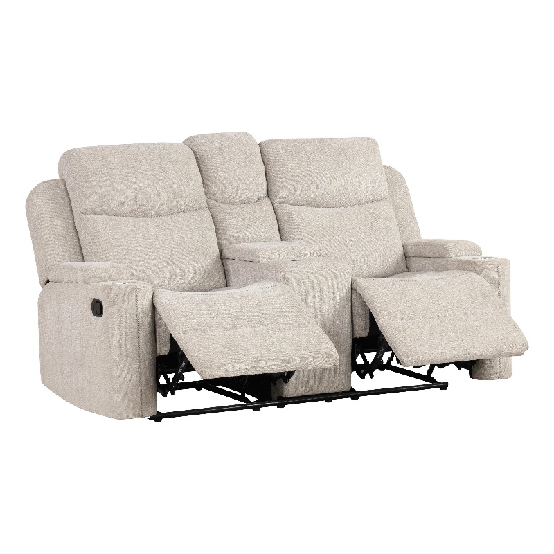 ACME Galya Motion Loveseat w/Console in Light Gray Chenille