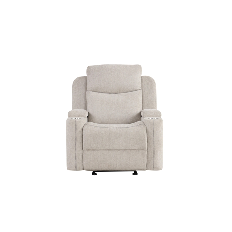 ACME Galya Motion Glider Recliner in Light Gray Chenille