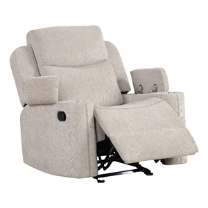 ACME Galya Motion Glider Recliner in Light Gray Chenille