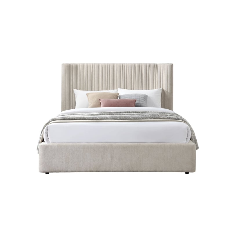 ACME Loren Eastern King Bed in Beige Linen
