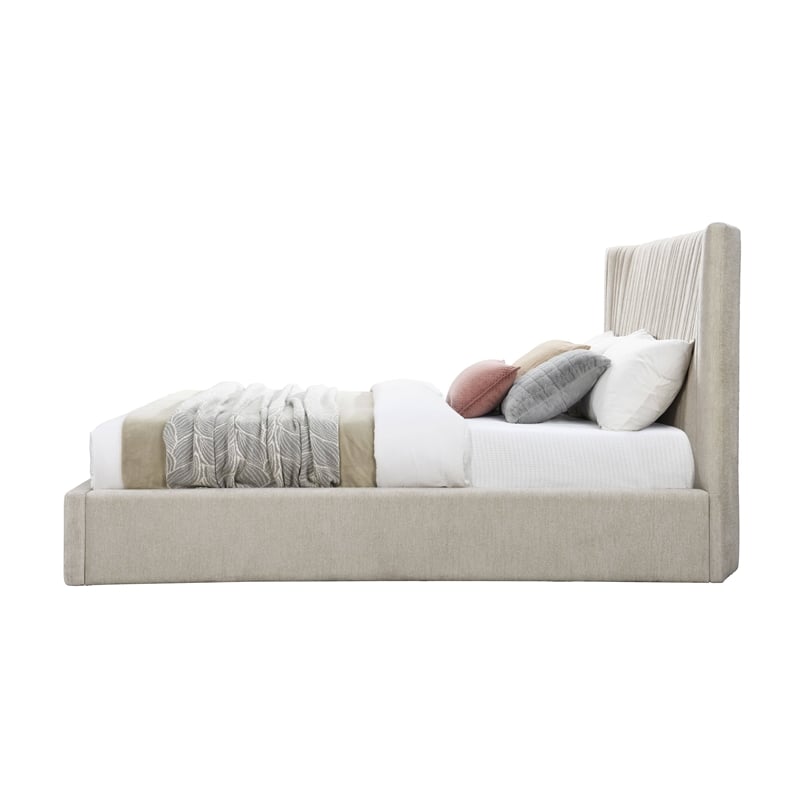 ACME Loren Eastern King Bed in Beige Linen