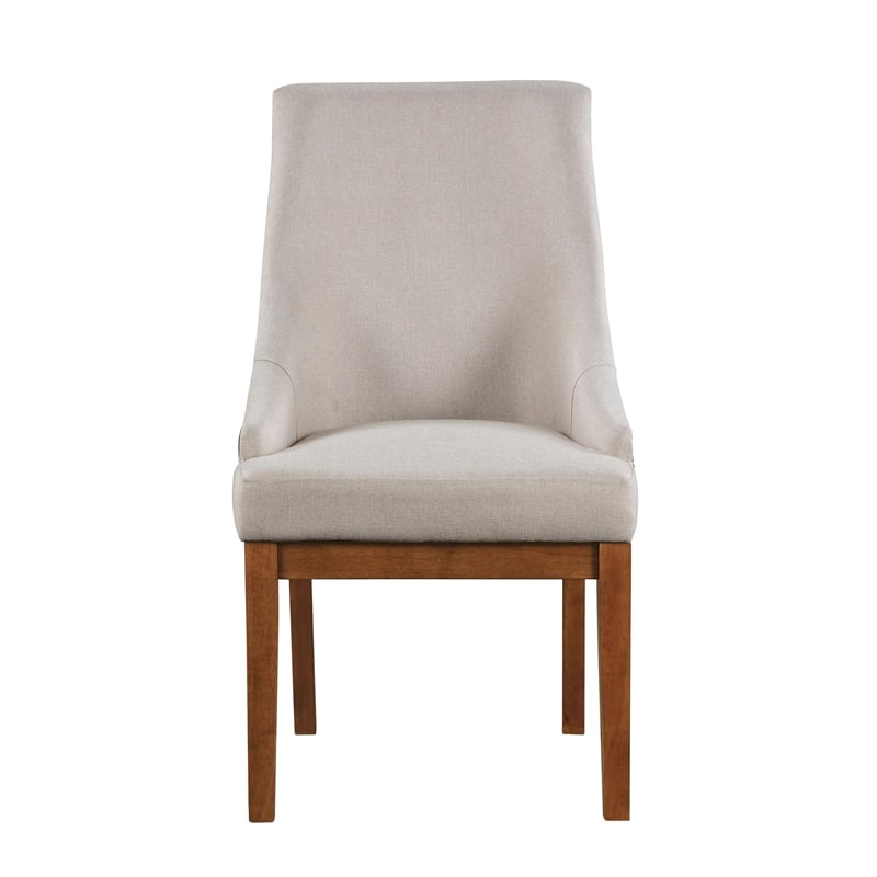 ACME Gilsea Side Chair (Set-2) in Fabric & Brown Synthetic Leather & Brown