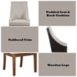 ACME Gilsea Side Chair (Set-2) in Fabric & Brown Synthetic Leather & Brown