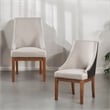 ACME Gilsea Side Chair (Set-2) in Fabric & Brown Synthetic Leather & Brown