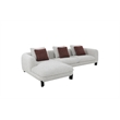 ACME Mardi Sectional Sofa w/3 Pillows in Maroon & Beige Tweed