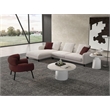 ACME Mardi Sectional Sofa w/3 Pillows in Maroon & Beige Tweed