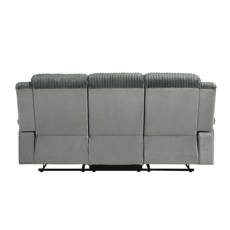 ACME Lesley Motion Sofa  in Gray Corduroy & Velvet