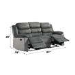 ACME Lesley Motion Sofa  in Gray Corduroy & Velvet