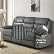 ACME Lesley Motion Sofa  in Gray Corduroy & Velvet