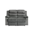 ACME Lesley Motion Loveseat  in Gray Corduroy & Velvet