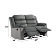 ACME Lesley Motion Loveseat  in Gray Corduroy & Velvet