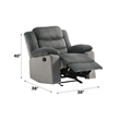 ACME Lesley Motion Glider Recliner in Gray Corduroy & Velvet
